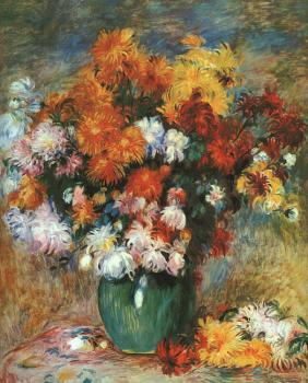 Pierre Auguste Renoir : Vase of Chrysanthemums